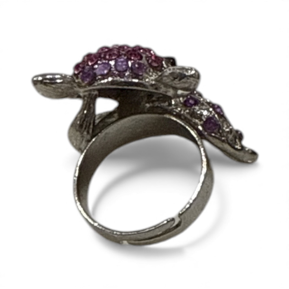 Silver Fox Adjustable Rhinestone Statement Ring - Picture 3 of 4
